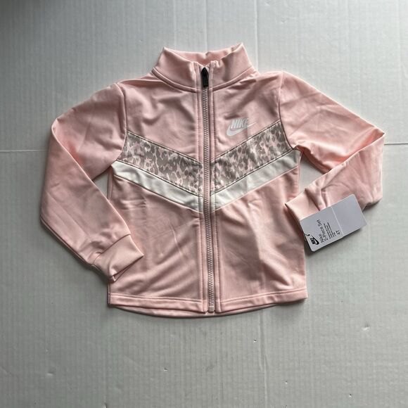 Nike Therma Tracksuit Girls 2PC Set Full Zip Tricot Jacket Pants Pink 4 3-4Yr - Picture 3 of 9